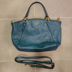 Turquoise Coach "Christie" Satchel Purse